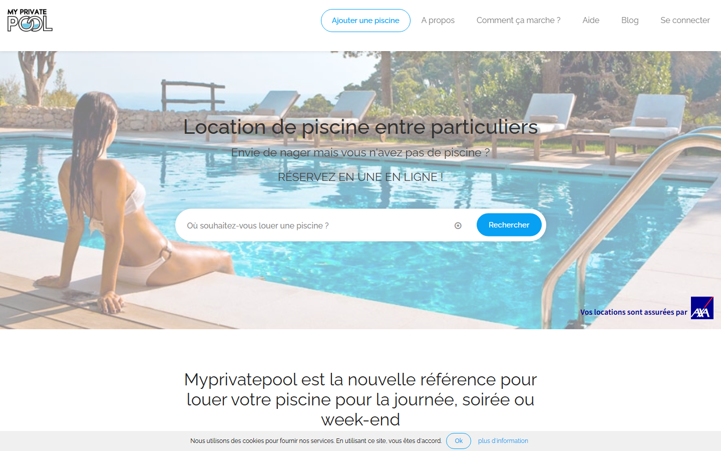 Page d'accueil My Private Pool