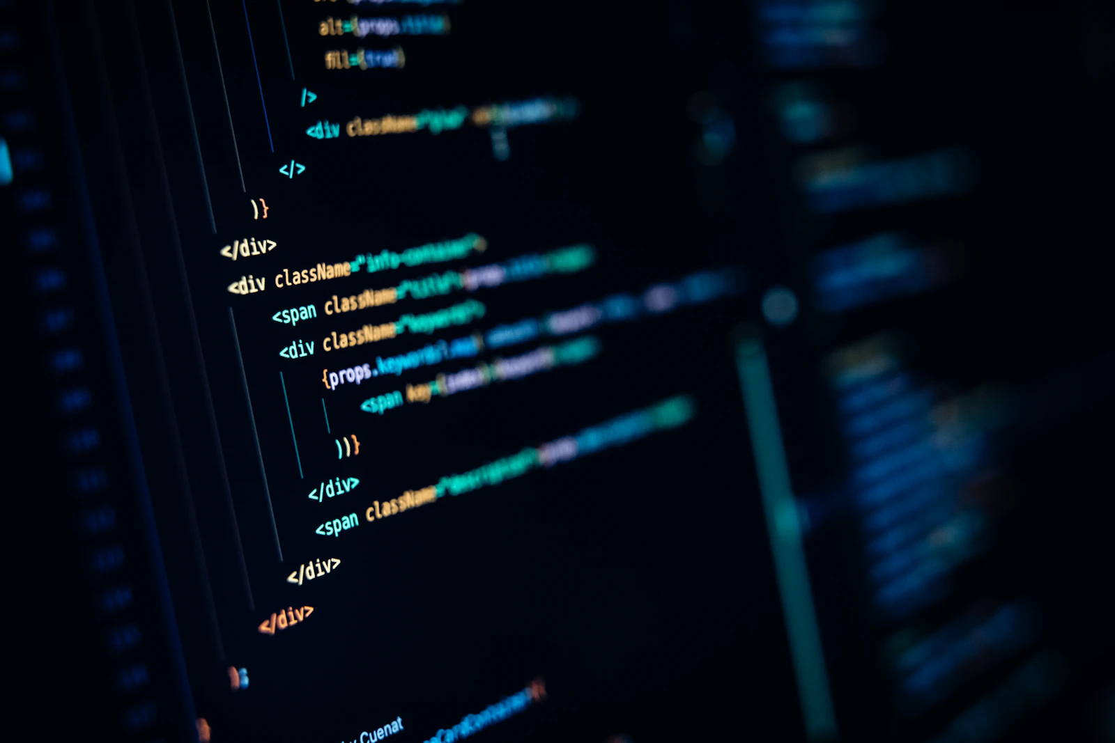 Gros plan sur du code affiché à l'écran